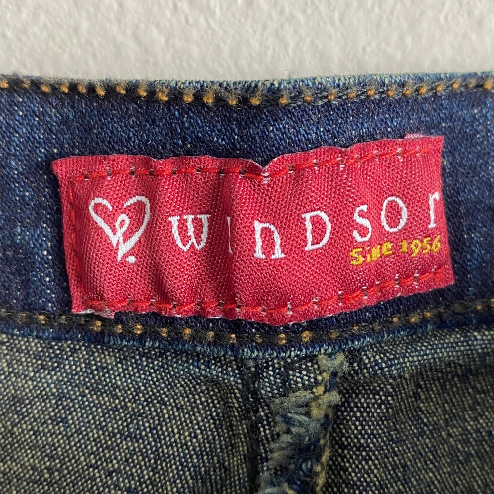 Windsor Stretch Denim Skirt | Back Slit | Dark Blue Wash - Picture 14 of 15